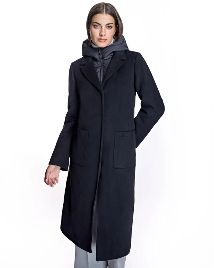 Coats Women039s Maximilian Cashmere Blend And Puffer Hooded Coat