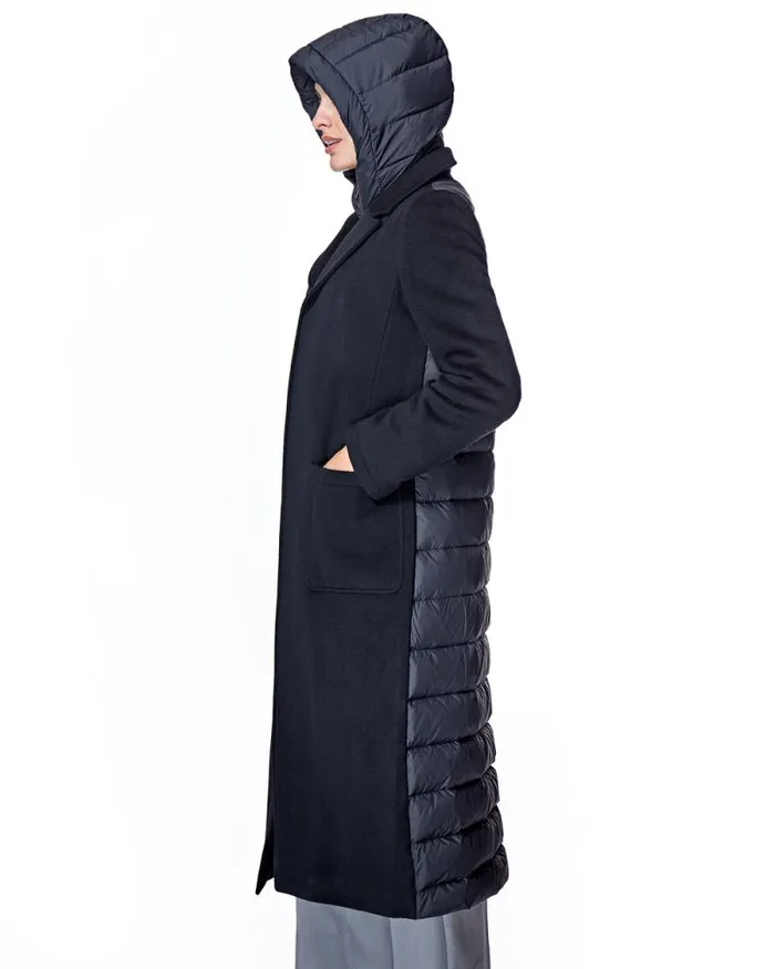 Coats Women039s Maximilian Cashmere Blend And Puffer Hooded Coat