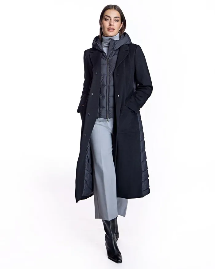 Coats Women039s Maximilian Cashmere Blend And Puffer Hooded Coat