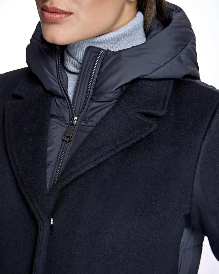 Coats Women039s Maximilian Cashmere Blend And Puffer Hooded Coat