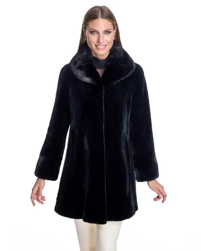 Coats Women039s Maximilian Flared Sheared Mink Jacket