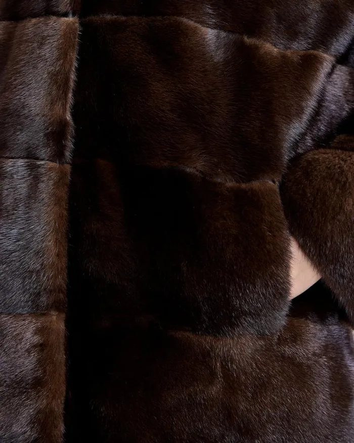 Coats Women039s Maximilian Horizontal Hooded Mink Coat
