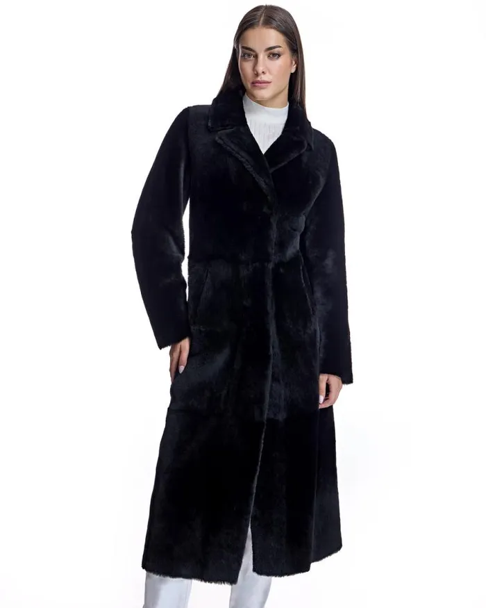 Coats Women039s Maximilian Maxi Reversible Shearling Coat