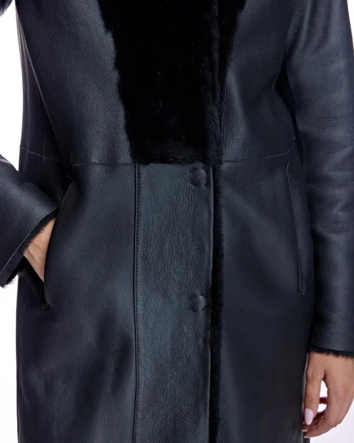 Coats Women039s Maximilian Maxi Reversible Shearling Coat