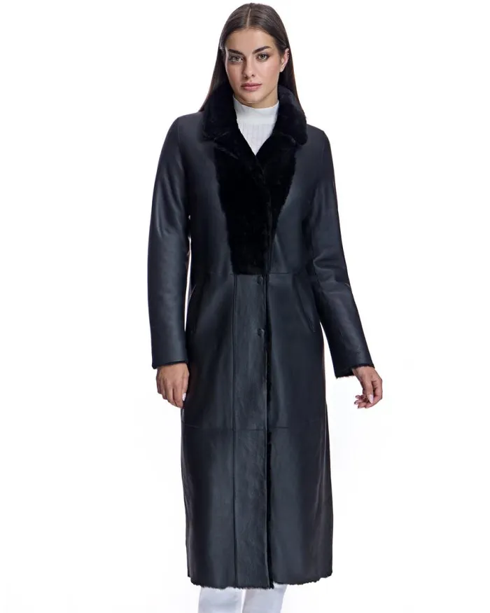 Coats Women039s Maximilian Maxi Reversible Shearling Coat