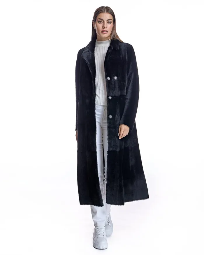 Coats Women039s Maximilian Maxi Reversible Shearling Coat