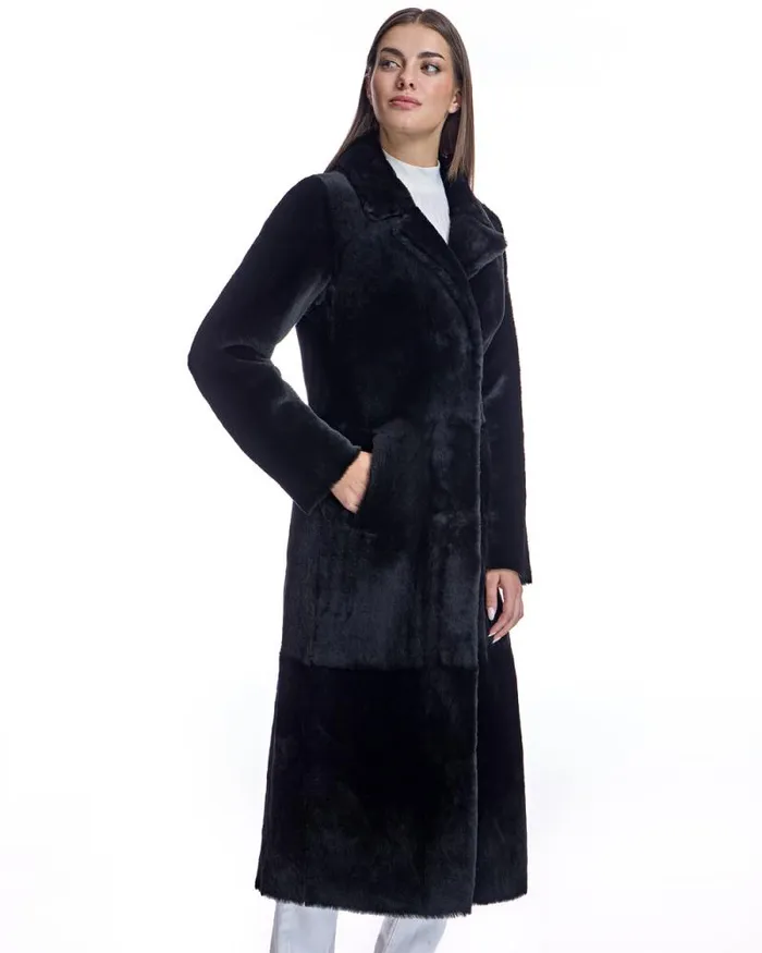 Coats Women039s Maximilian Maxi Reversible Shearling Coat