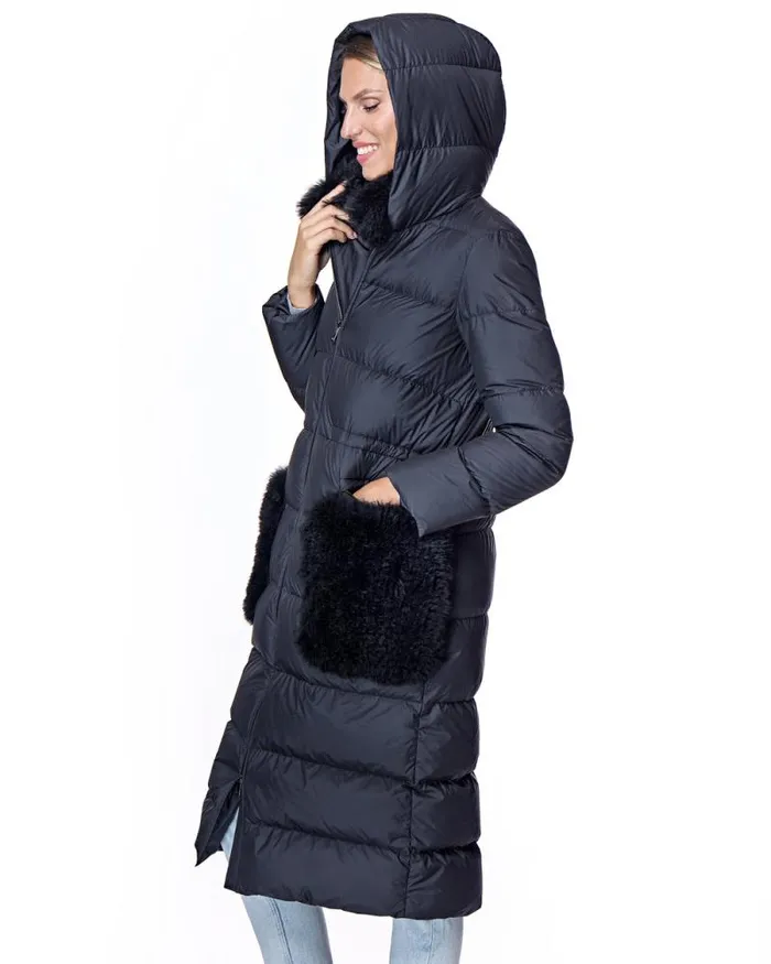 Coats Women039s Maximilian Nylon Down Filled Coat With Goat Trims
