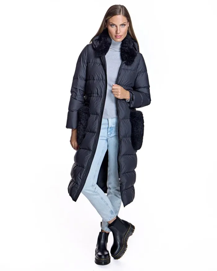 Coats Women039s Maximilian Nylon Down Filled Coat With Goat Trims