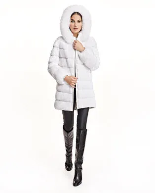 Coats Women039s Maximilian Reversible Mink Down Filled Coat With Fox Hood