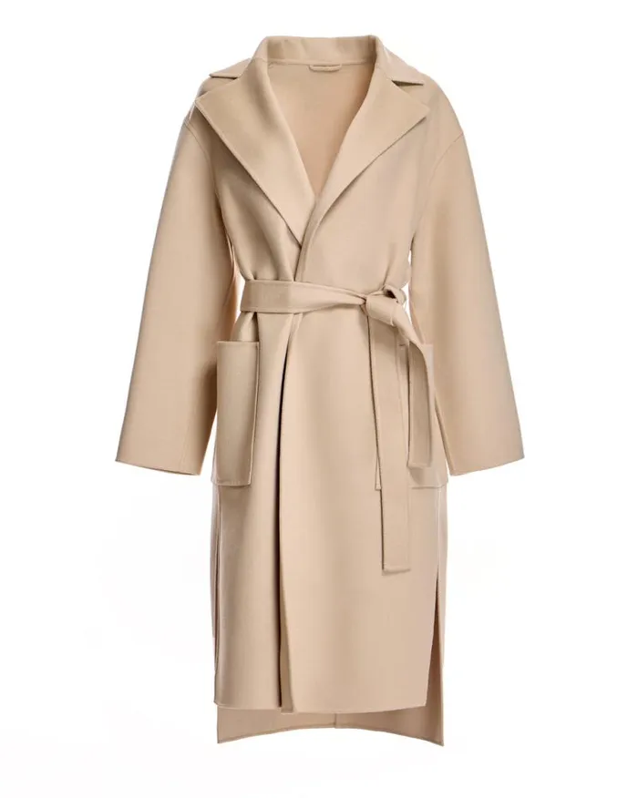 Coats Women039s Maximilian Wool Blend Belted Trench Coat