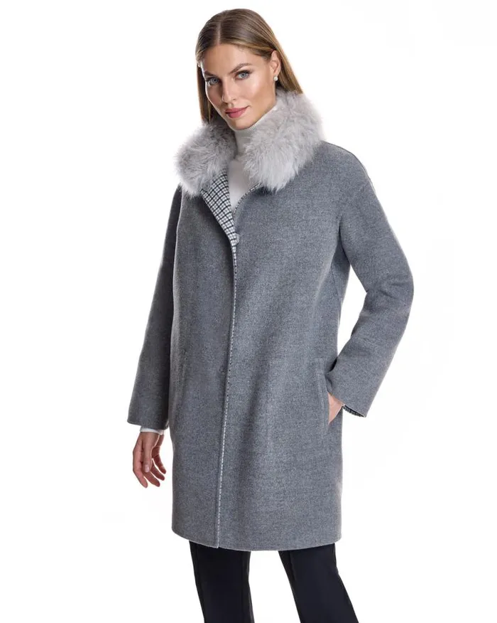 Coats Women039s Maximilian Woolblend Coat With Cashmere Lamb Collar