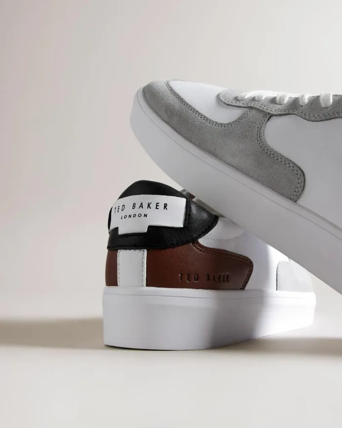 Colour Block Leather Trainers Brown Men Ted Baker Sneakers