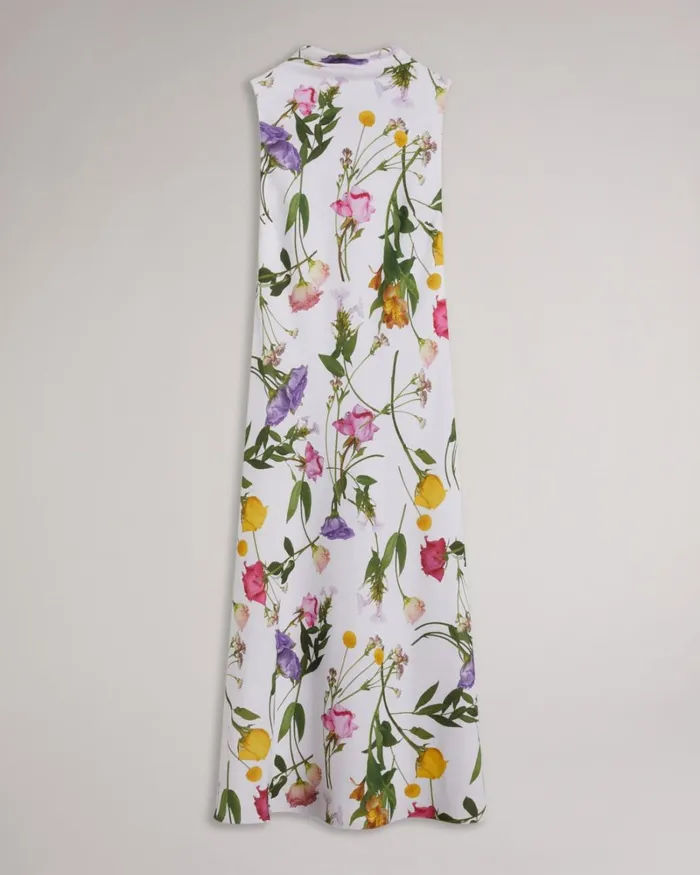 Cowl Neck Midi Slip Dress White Women Ted Baker Clothing