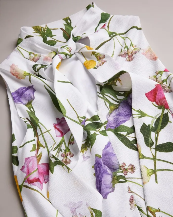 Cowl Neck Midi Slip Dress White Women Ted Baker Clothing