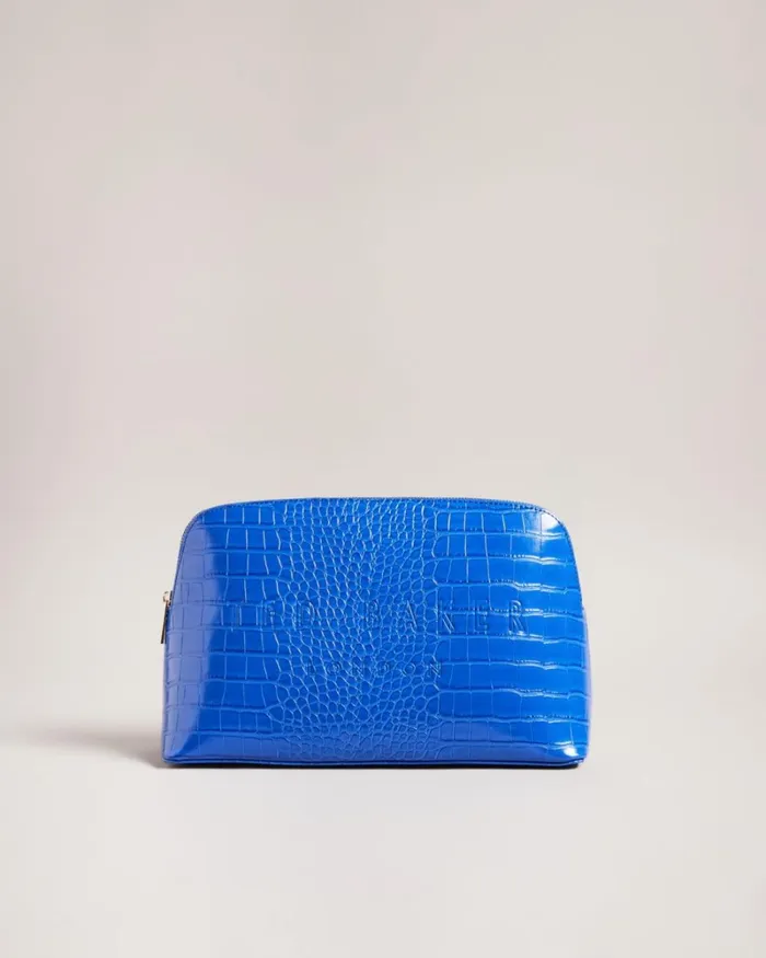 Croc Detail Debossed Washbag Bright Blue Women Ted Baker Bags Croc Detail Debossed Washbag Bright Blue Women Ted Baker Bags