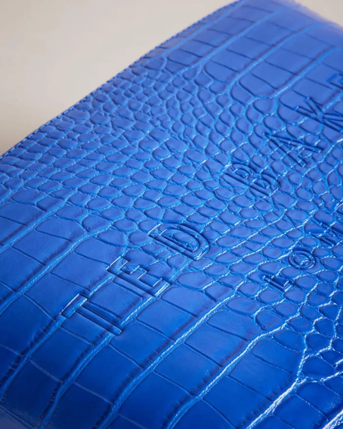 Croc Detail Debossed Washbag Bright Blue Women Ted Baker Bags Croc Detail Debossed Washbag Bright Blue Women Ted Baker Bags