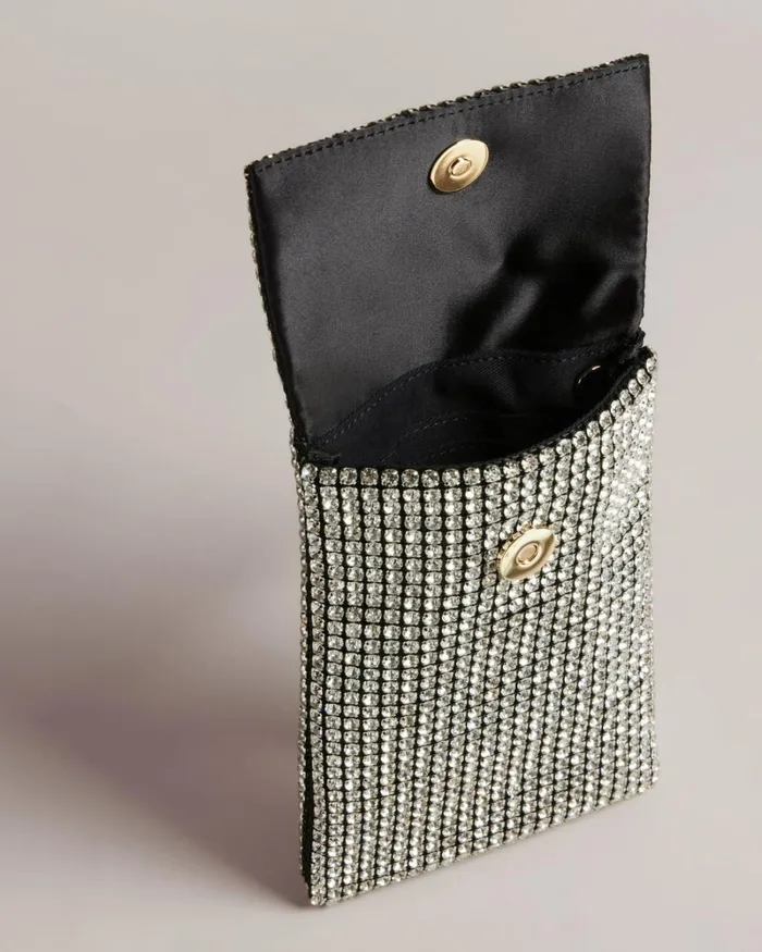 Crystal Cross Body Pouch Silver Women Ted Baker Bags