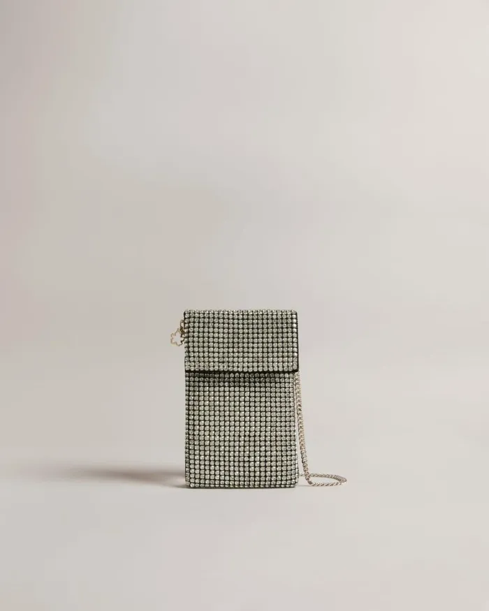 Crystal Cross Body Pouch Silver Women Ted Baker Bags Crystal Cross Body Pouch Silver Women Ted Baker Bags