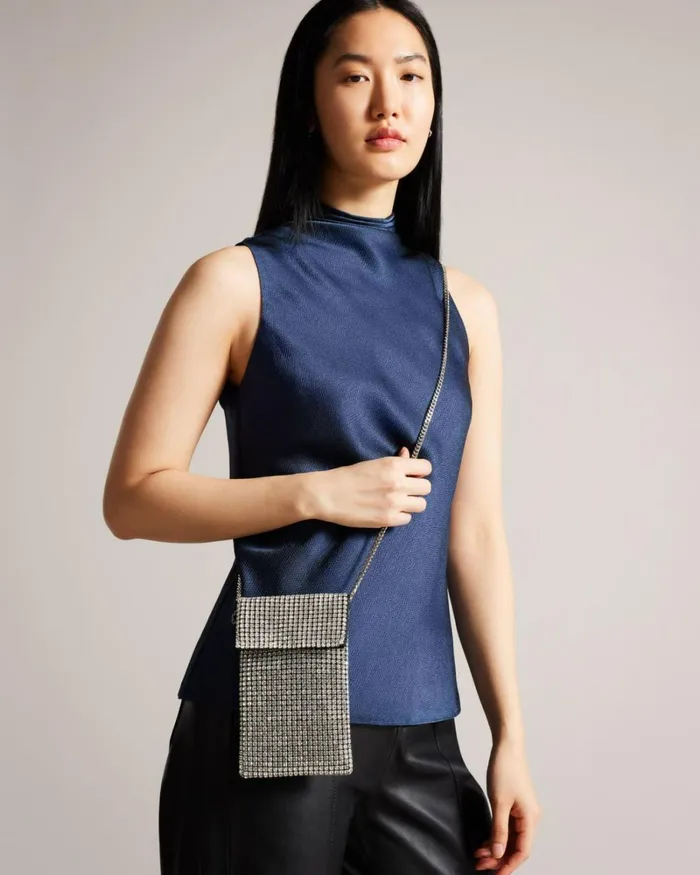 Crystal Cross Body Pouch Silver Women Ted Baker Bags Crystal Cross Body Pouch Silver Women Ted Baker Bags