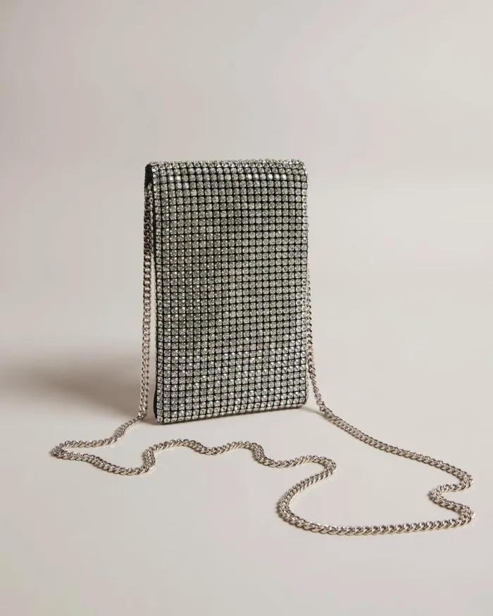 Crystal Cross Body Pouch Silver Women Ted Baker Bags Crystal Cross Body Pouch Silver Women Ted Baker Bags