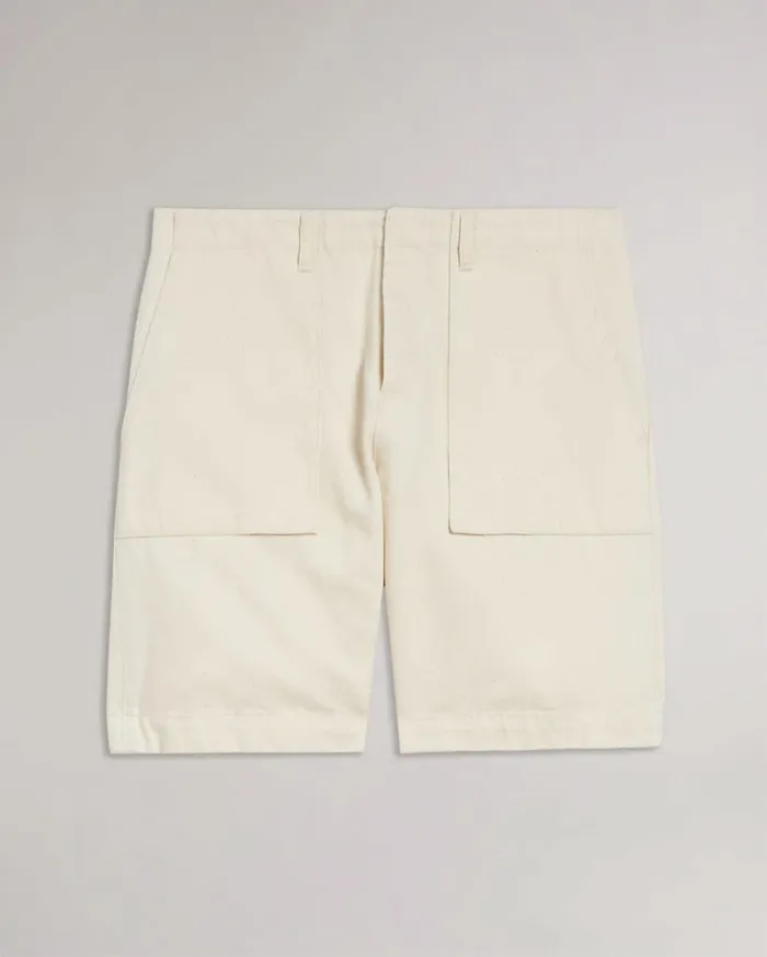Denim Utility Shorts Ecru Men Ted Baker Shorts