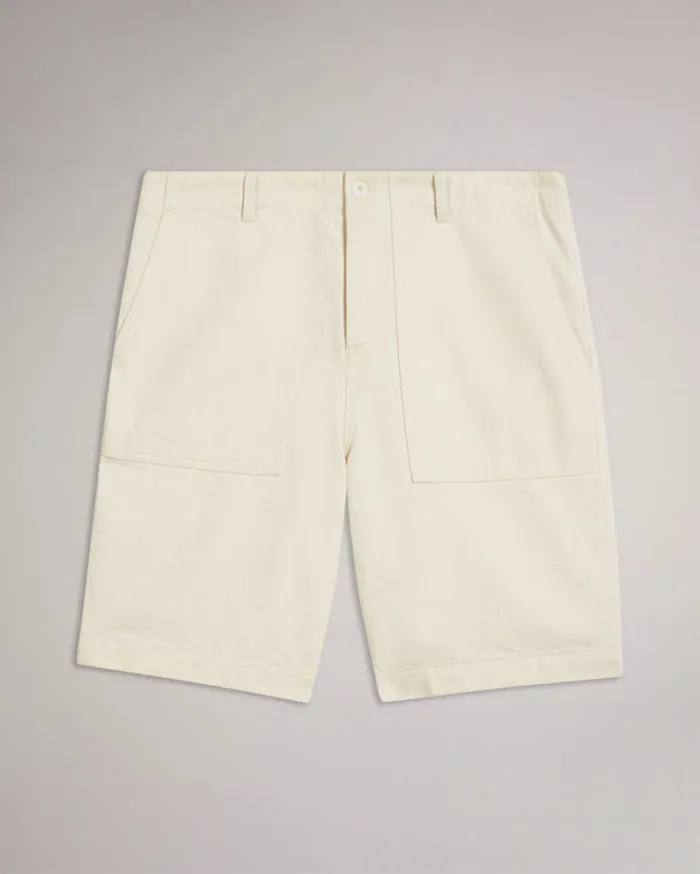 Denim Utility Shorts Ecru Men Ted Baker Shorts