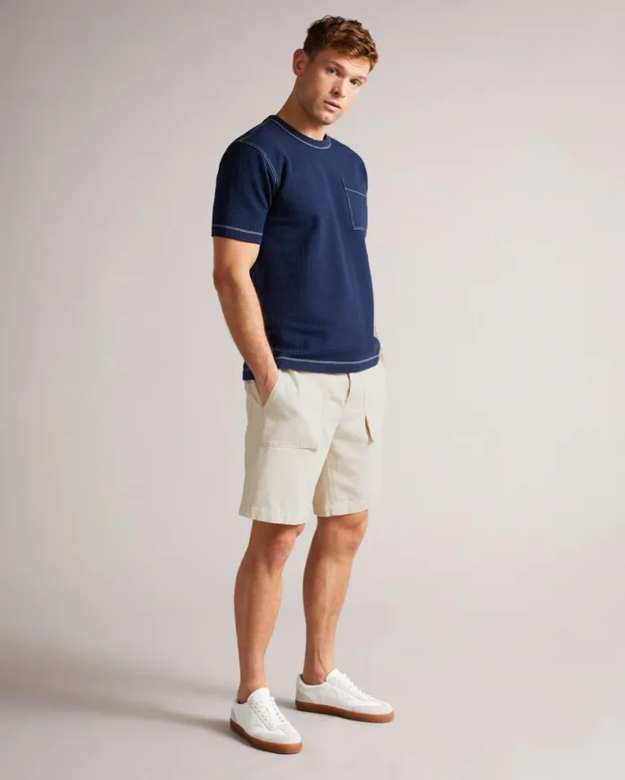 Denim Utility Shorts Ecru Men Ted Baker Shorts