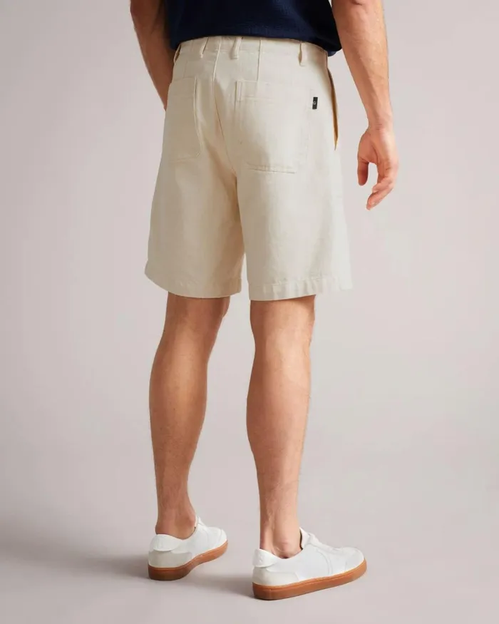 Denim Utility Shorts Ecru Men Ted Baker Shorts