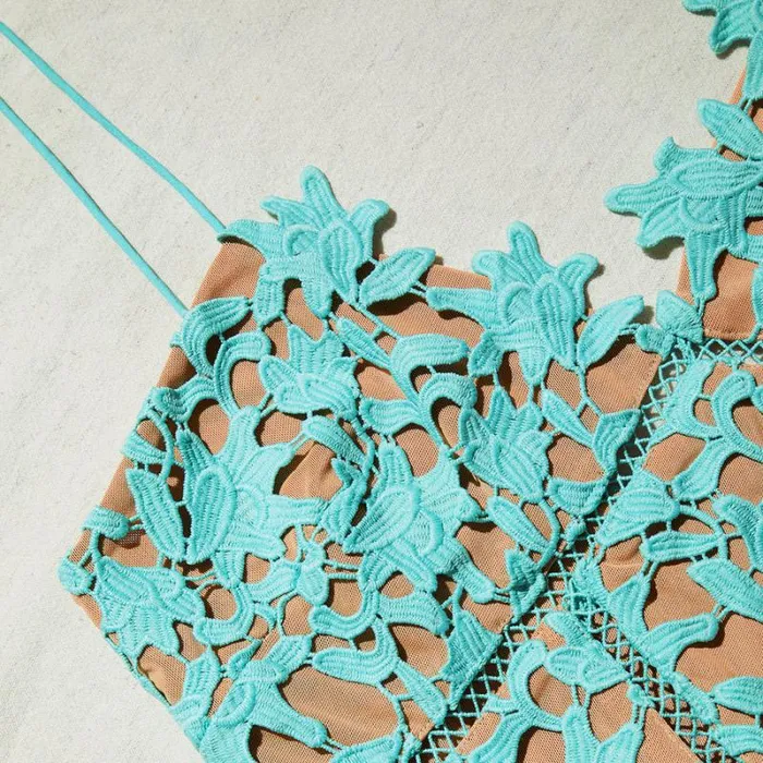 Dresses Woman SelfPortrait Aqua Azaelea Lace Midi Dress Dresses Woman SelfPortrait Aqua Azaelea Lace Midi Dress