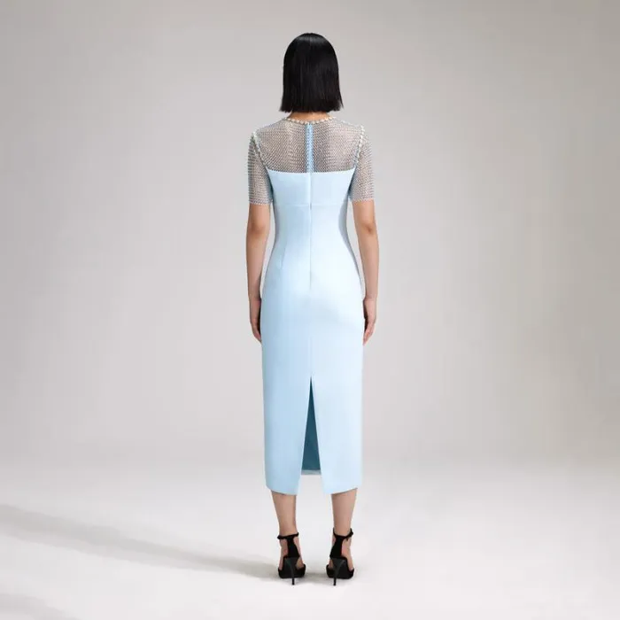 Dresses Woman SelfPortrait Aqua Crepe Mini Dress Dresses Woman SelfPortrait Aqua Crepe Mini Dress