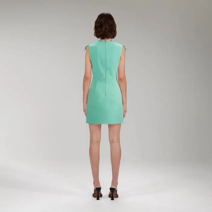 Dresses Woman SelfPortrait Aqua Crepe Mini Dress Dresses Woman SelfPortrait Aqua Crepe Mini Dress