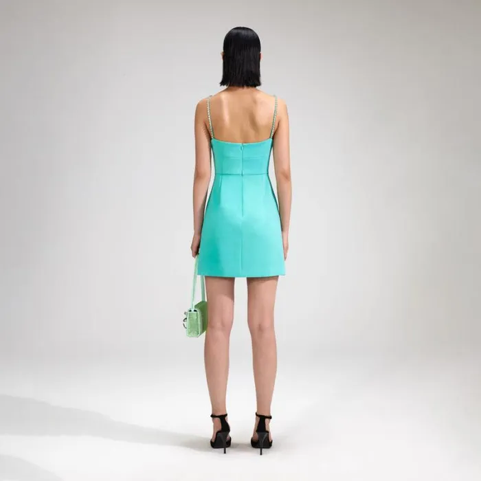 Dresses Woman SelfPortrait Aqua Crepe Mini Dress Dresses Woman SelfPortrait Aqua Crepe Mini Dress