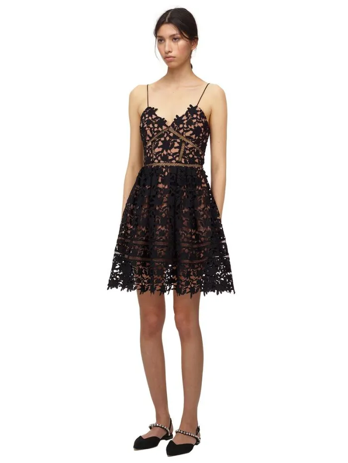 Dresses Woman SelfPortrait Black Azaelea Mini Dress Dresses Woman SelfPortrait Black Azaelea Mini Dress