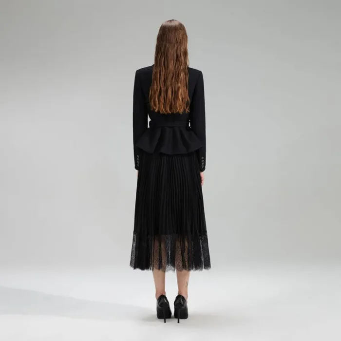 Dresses Woman SelfPortrait Black Boucle Midi Dress Dresses Woman SelfPortrait Black Boucle Midi Dress