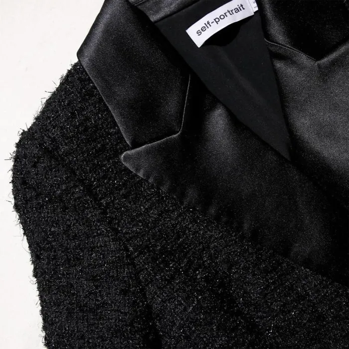 Dresses Woman SelfPortrait Black Boucle Midi Dress Dresses Woman SelfPortrait Black Boucle Midi Dress