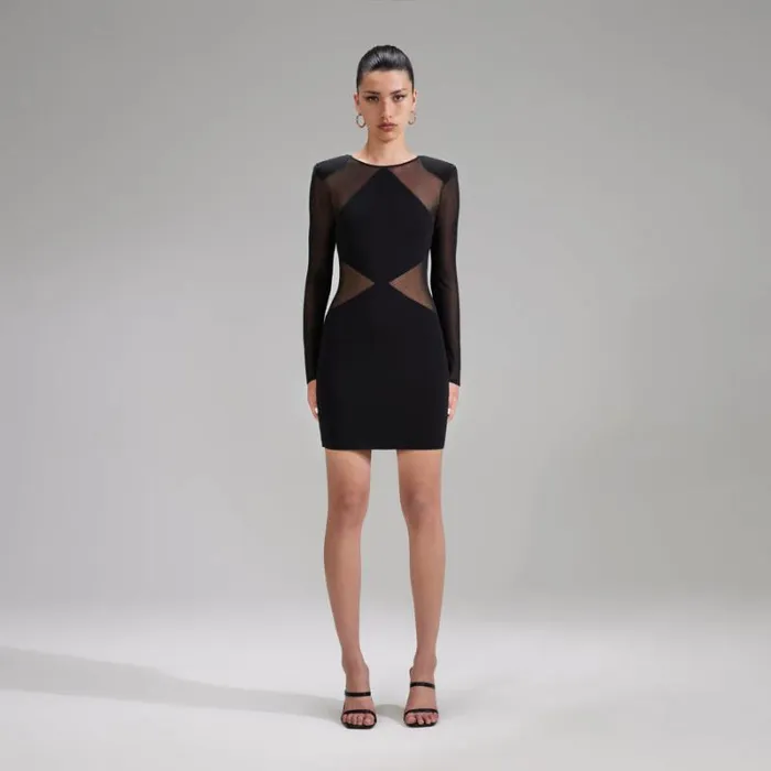 Dresses Woman SelfPortrait Black Corded Lace Mini Dress Dresses Woman SelfPortrait Black Corded Lace Mini Dress