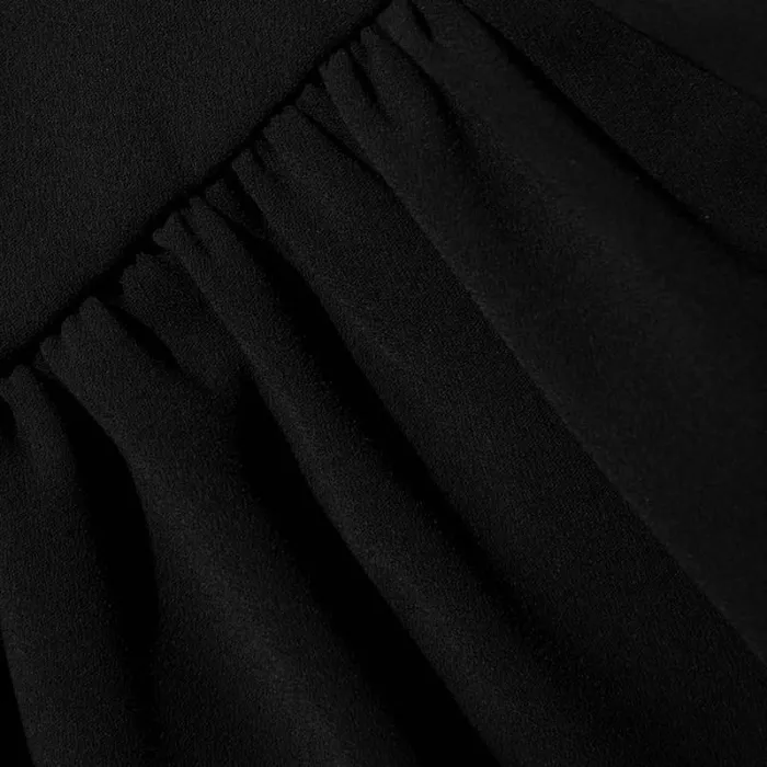 Dresses Woman SelfPortrait Black Crepe Mini Dress With White Bow Dresses Woman SelfPortrait Black Crepe Mini Dress With White Bow