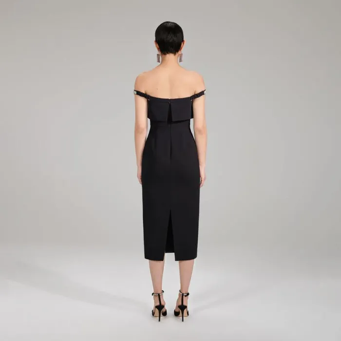 Dresses Woman SelfPortrait Black Heavy Crepe Bow Mini Dress Dresses Woman SelfPortrait Black Heavy Crepe Bow Mini Dress