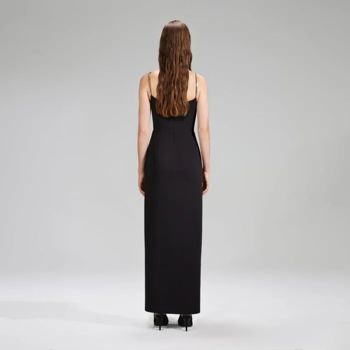 Dresses Woman SelfPortrait Black Jersey Midi Dress Dresses Woman SelfPortrait Black Jersey Midi Dress