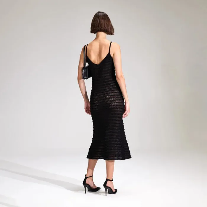 Dresses Woman SelfPortrait Black Jersey Midi Dress Dresses Woman SelfPortrait Black Jersey Midi Dress