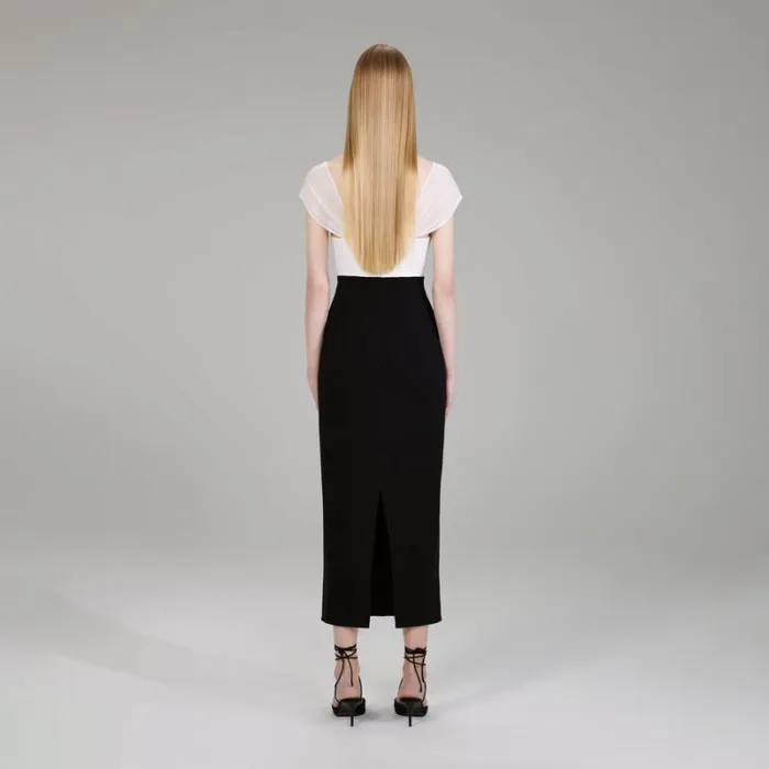 Dresses Woman SelfPortrait Black Maxi Stretch Crepe Dress Dresses Woman SelfPortrait Black Maxi Stretch Crepe Dress