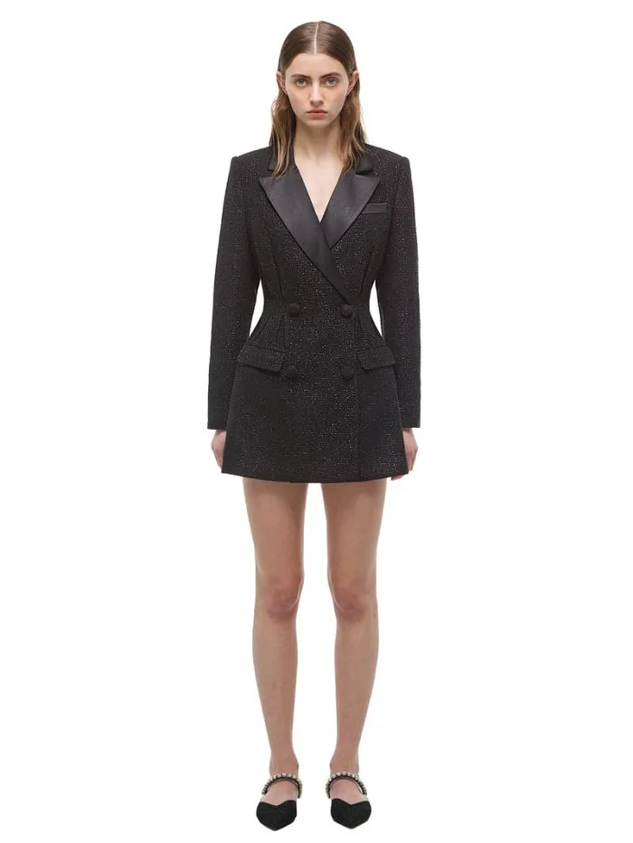Dresses Woman SelfPortrait Black Metallic Tunic