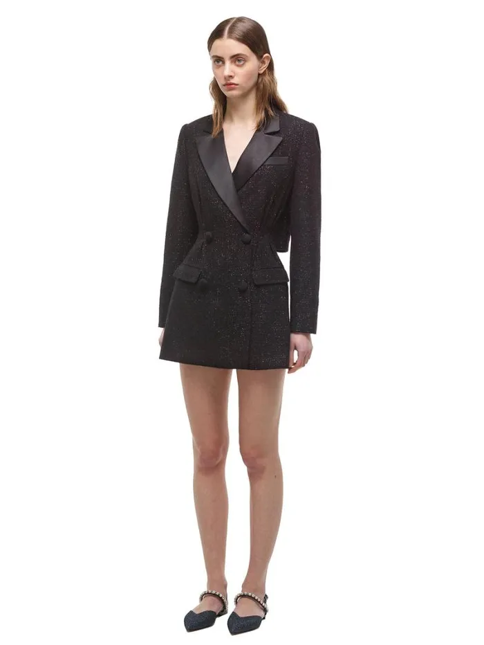 Dresses Woman SelfPortrait Black Metallic Tunic Dresses Woman SelfPortrait Black Metallic Tunic