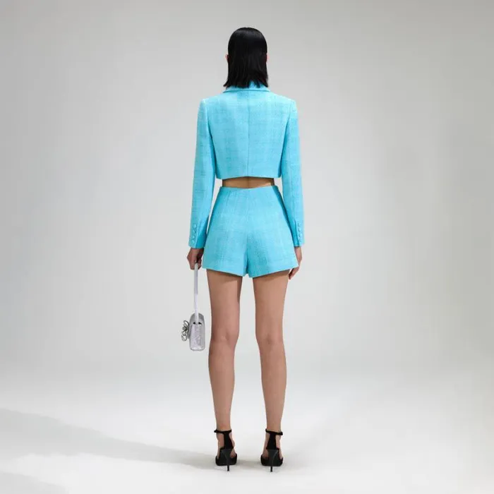 Dresses Woman SelfPortrait Blue Boucle Mini Dress Dresses Woman SelfPortrait Blue Boucle Mini Dress