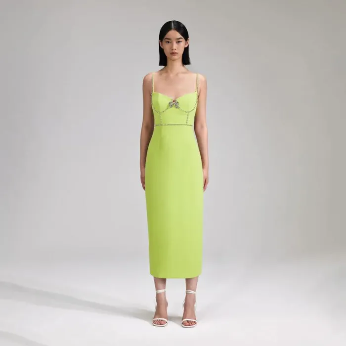 Dresses Woman SelfPortrait Blue Chiffon Tiered Midi Dress Dresses Woman SelfPortrait Blue Chiffon Tiered Midi Dress