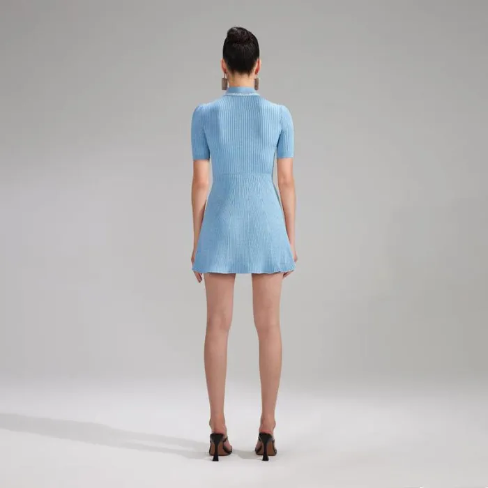 Dresses Woman SelfPortrait Blue Lurex Knitted Mini Dress Dresses Woman SelfPortrait Blue Lurex Knitted Mini Dress