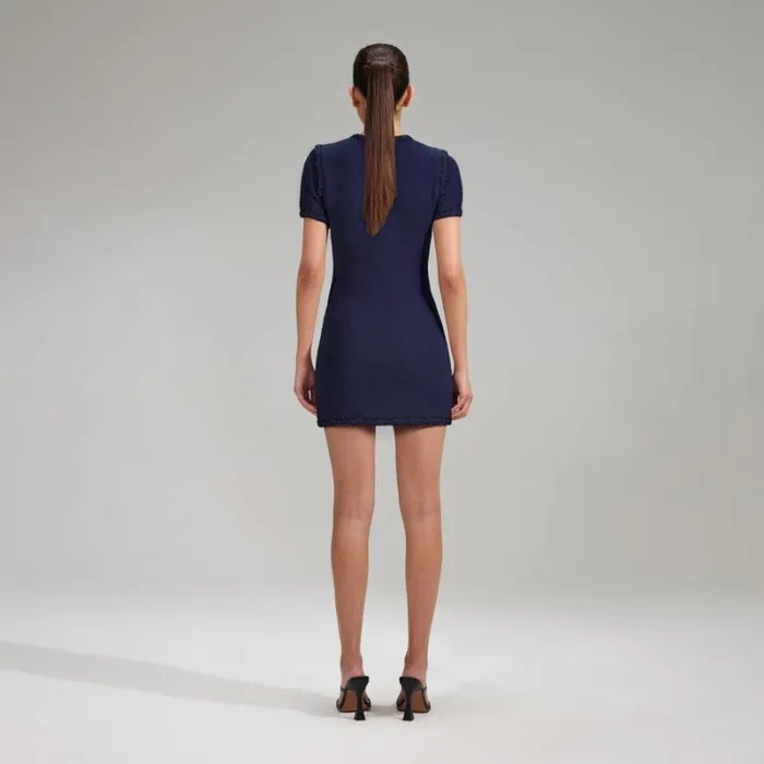 Dresses Woman SelfPortrait Blue Lurex Knitted Mini Dress Dresses Woman SelfPortrait Blue Lurex Knitted Mini Dress