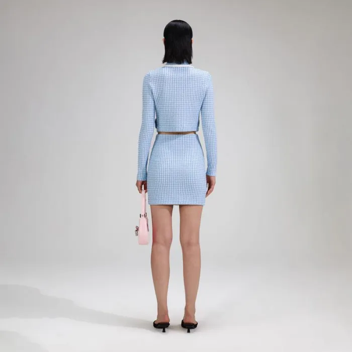 Dresses Woman SelfPortrait Blue Lurex Knitted Mini Dress Dresses Woman SelfPortrait Blue Lurex Knitted Mini Dress