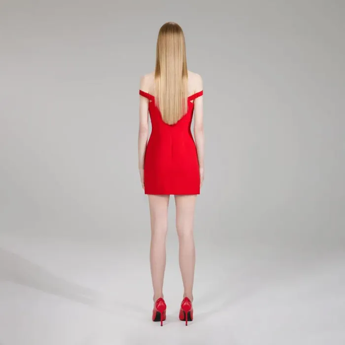 Dresses Woman SelfPortrait Bonded Crepe Bow Mini Dress Dresses Woman SelfPortrait Bonded Crepe Bow Mini Dress